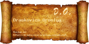 Draskovics Orsolya névjegykártya